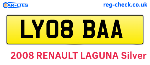 LY08BAA are the vehicle registration plates.