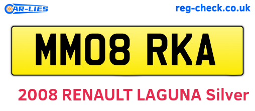 MM08RKA are the vehicle registration plates.