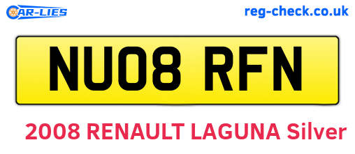 NU08RFN are the vehicle registration plates.