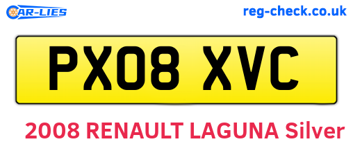 PX08XVC are the vehicle registration plates.