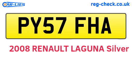 PY57FHA are the vehicle registration plates.