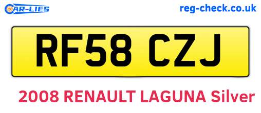 RF58CZJ are the vehicle registration plates.