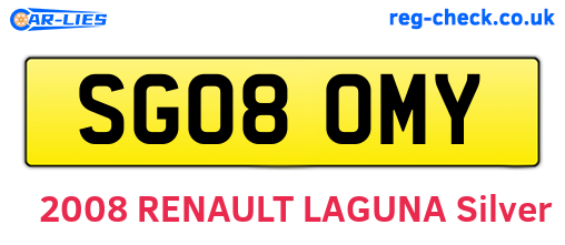 SG08OMY are the vehicle registration plates.
