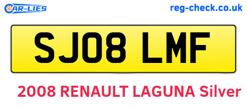 SJ08LMF are the vehicle registration plates.