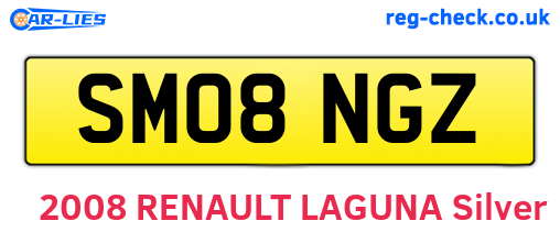 SM08NGZ are the vehicle registration plates.
