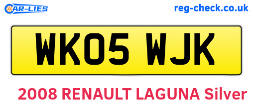 WK05WJK are the vehicle registration plates.