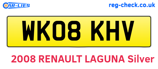 WK08KHV are the vehicle registration plates.