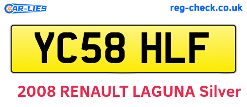 YC58HLF are the vehicle registration plates.