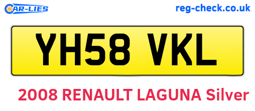 YH58VKL are the vehicle registration plates.