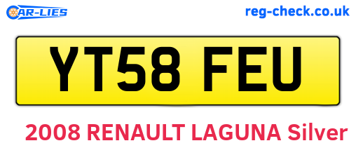YT58FEU are the vehicle registration plates.