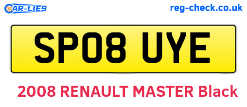 SP08UYE are the vehicle registration plates.