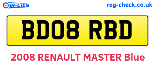 BD08RBD are the vehicle registration plates.