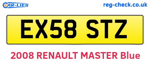 EX58STZ are the vehicle registration plates.
