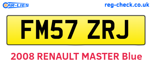 FM57ZRJ are the vehicle registration plates.