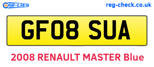 GF08SUA are the vehicle registration plates.