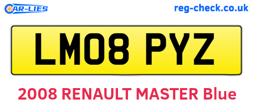 LM08PYZ are the vehicle registration plates.