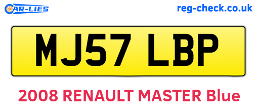 MJ57LBP are the vehicle registration plates.