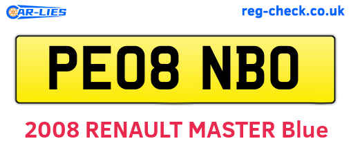 PE08NBO are the vehicle registration plates.