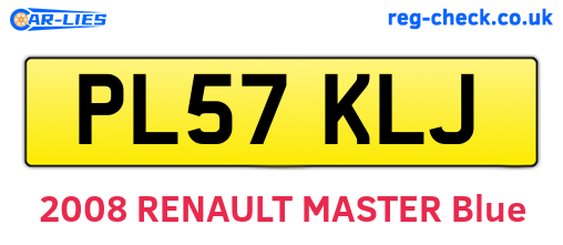 PL57KLJ are the vehicle registration plates.
