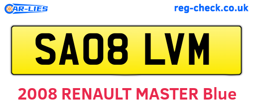 SA08LVM are the vehicle registration plates.