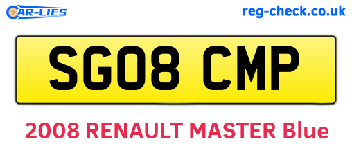 SG08CMP are the vehicle registration plates.