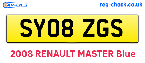 SY08ZGS are the vehicle registration plates.