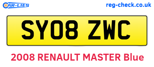 SY08ZWC are the vehicle registration plates.