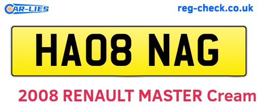 HA08NAG are the vehicle registration plates.