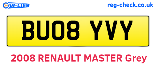 BU08YVY are the vehicle registration plates.