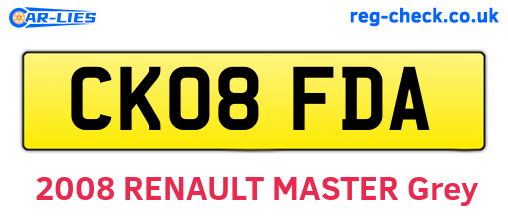 CK08FDA are the vehicle registration plates.