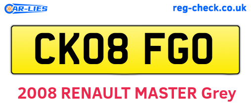 CK08FGO are the vehicle registration plates.