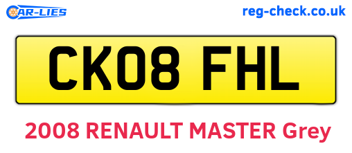 CK08FHL are the vehicle registration plates.