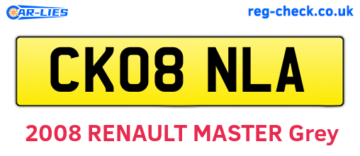 CK08NLA are the vehicle registration plates.