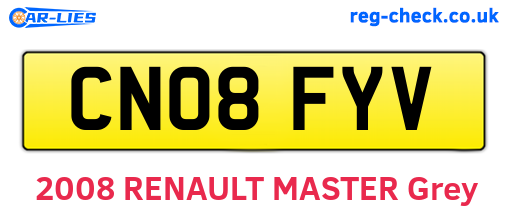 CN08FYV are the vehicle registration plates.