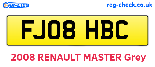 FJ08HBC are the vehicle registration plates.