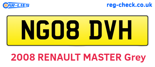 NG08DVH are the vehicle registration plates.