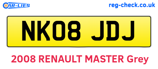 NK08JDJ are the vehicle registration plates.