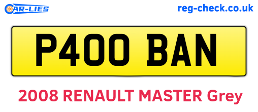 P400BAN are the vehicle registration plates.
