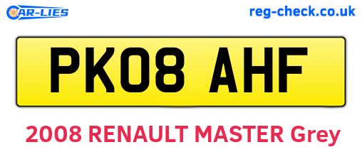 PK08AHF are the vehicle registration plates.