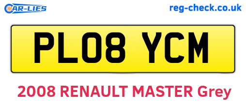PL08YCM are the vehicle registration plates.
