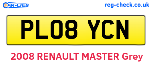 PL08YCN are the vehicle registration plates.