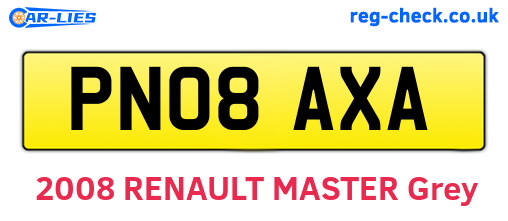 PN08AXA are the vehicle registration plates.