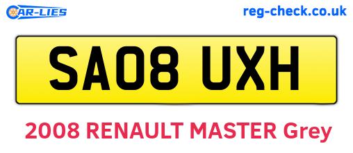 SA08UXH are the vehicle registration plates.