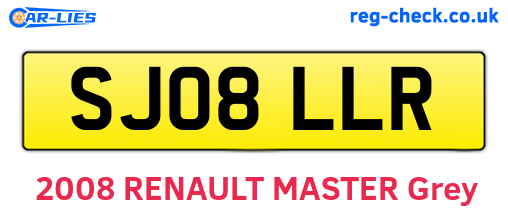 SJ08LLR are the vehicle registration plates.