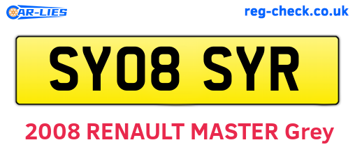 SY08SYR are the vehicle registration plates.