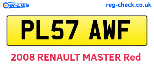 PL57AWF are the vehicle registration plates.
