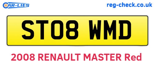 ST08WMD are the vehicle registration plates.