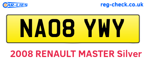 NA08YWY are the vehicle registration plates.