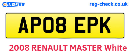 AP08EPK are the vehicle registration plates.