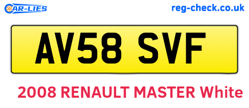 AV58SVF are the vehicle registration plates.